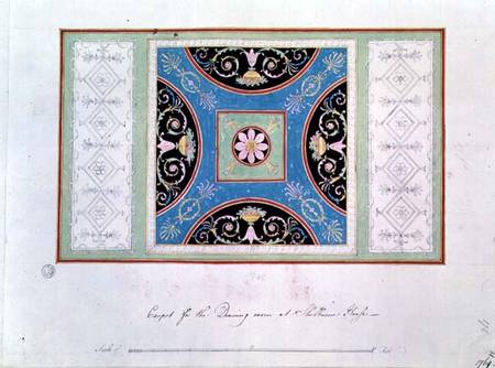 Carpet design for the drawing room, Shelburne House à Robert Adam