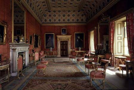 Syon House, Middlesex: interior showing the Red drawing room à Robert Adam