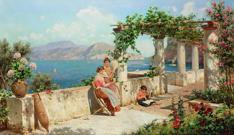 Figures on a Terrace in Capri à Robert Alott