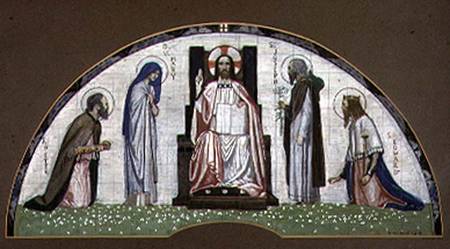 Christ Enthroned with SS. Peter, Joseph, Edward and the Virgin Mary à Robert Anning Bell