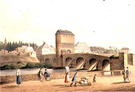 Entrance into Hanau over the Kinzig Bridge, from 'An Illustrated Record of Important Events in the A à Robert Bowyer