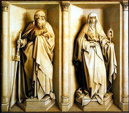 St. James the Great and St. Clare, predella panel from The Nuptials of the Virgin à Robert Campin
