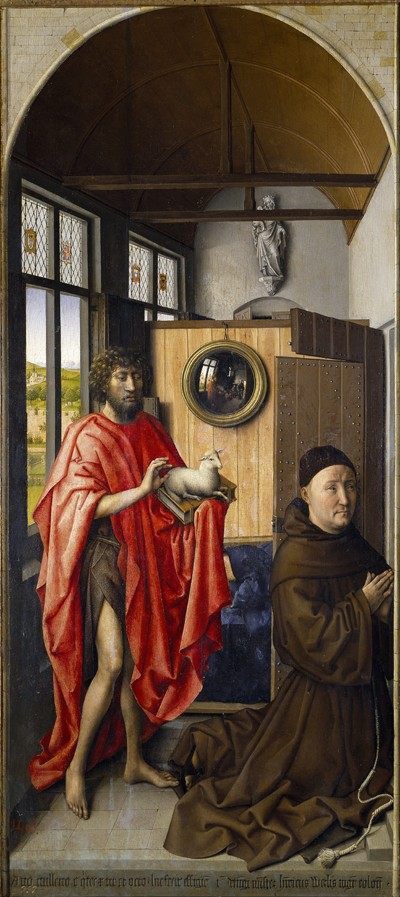 Saint John the Baptist and the Franciscan Heinrich von Werl à Robert Campin