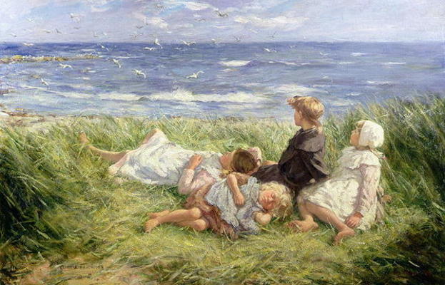 Sea Gulls and Sapphire Seas, 1912 (oil on canvas) à Robert Gemmell Hutchison