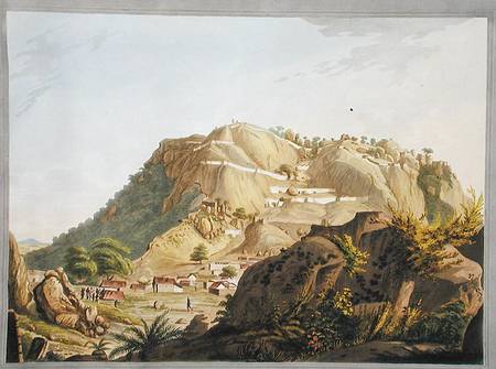 South-western view of Ootra-Durgum, illustration from 'Twelve Views of Mysore, the Country of Tippoo à Robert H. Colebrooke