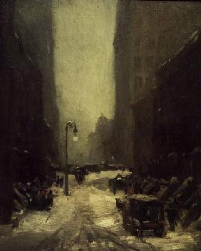 New York Street Under Snow