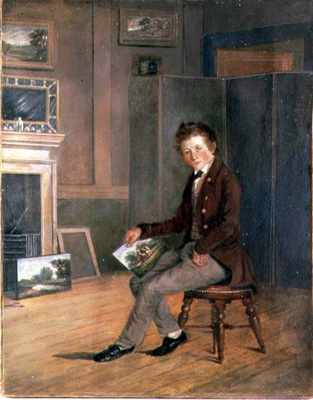 Portrait of Joseph Stannard (1797-1830) as a Youth (oil on paper on canvas) à Robert Ladbrooke