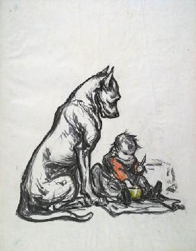 Dog and child