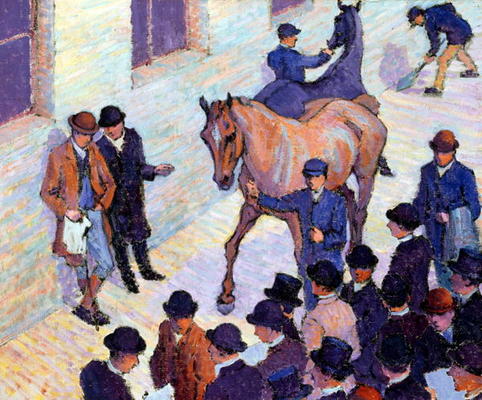 A Sale at Tattersalls, 1911 (oil on canvas) à Robert Polhill Bevan