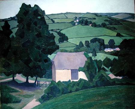 Landscape with Thatched Barn à Robert Polhill Bevan