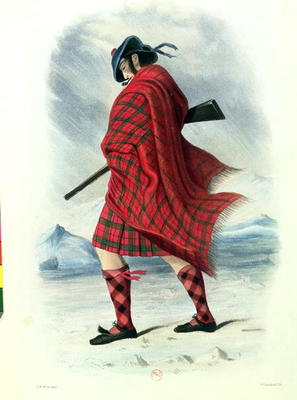 Scotsman in Highland Dress, engraved by W. Kinnebrock (colour litho) à Robert Ronald McIan