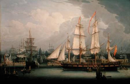 Four-Masted Clipper Ship in Liverpool Harbour à Robert Salmon
