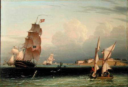 Ship Going Out, Fort Independence, Boston Harbour à Robert Salmon