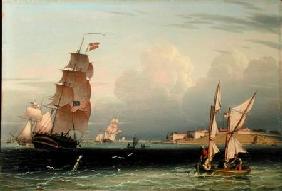 Ship Going Out, Fort Independence, Boston Harbour