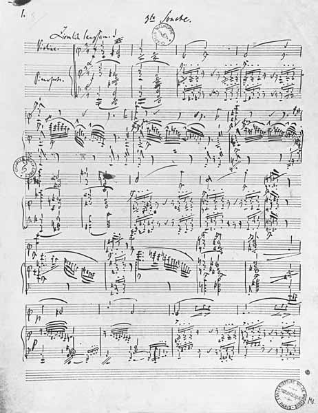 Third Sonata for piano and violin à Robert Schumann
