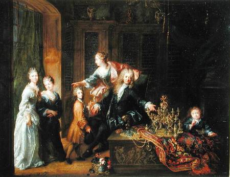 Portrait of Nicolas de Launay (1646-1727) and his Family à Robert Tournieres