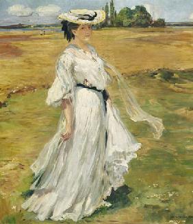 Femme dans le lac de Constance-paysage.