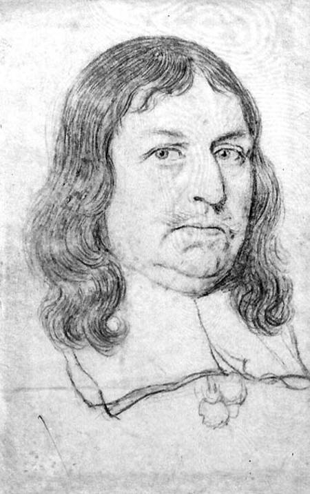 Male portrait possibly of Oliver Cromwell (1599-1658) cil on à Robert White