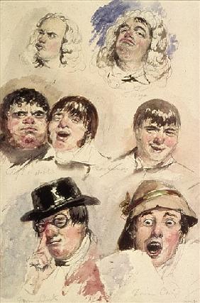 Sheet of Studies of Seven Heads