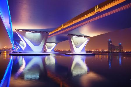 Al Garhoud Bridge, Night