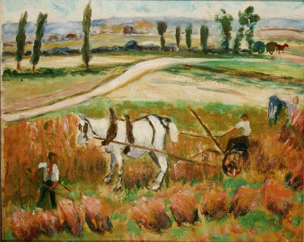 Harvesting with a White Horse (oil on board)  à Roderic O'Conor