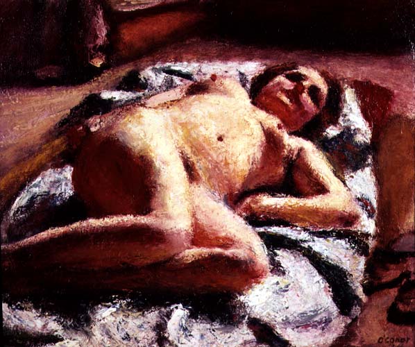 Reclining Nude, 1924 (oil on canvas)  à Roderic O'Conor