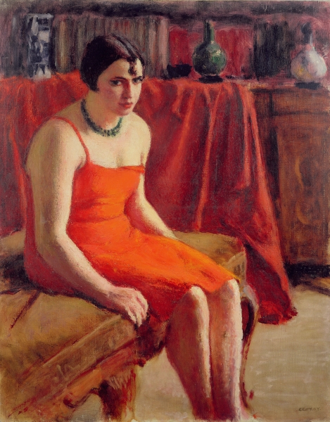 Seated Woman in a Red Dress, 1929 (oil on canvas)  à Roderic O'Conor