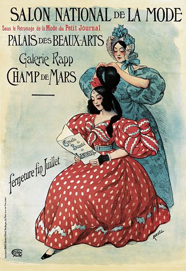 Poster advertising the 'Salon National de la Mode' à Roedel