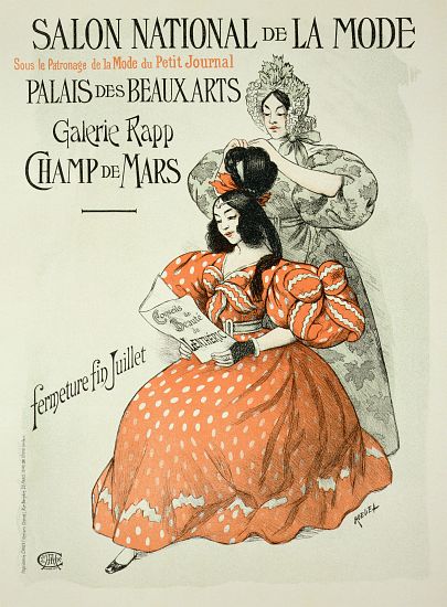 Reproduction of a poster advertising the 'Salon National de la Mode', Rapp Gallery, Paris à Roedel