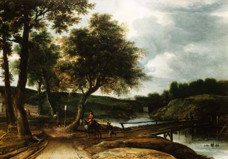 A Wooded River Landscape à Roelandt Roghman