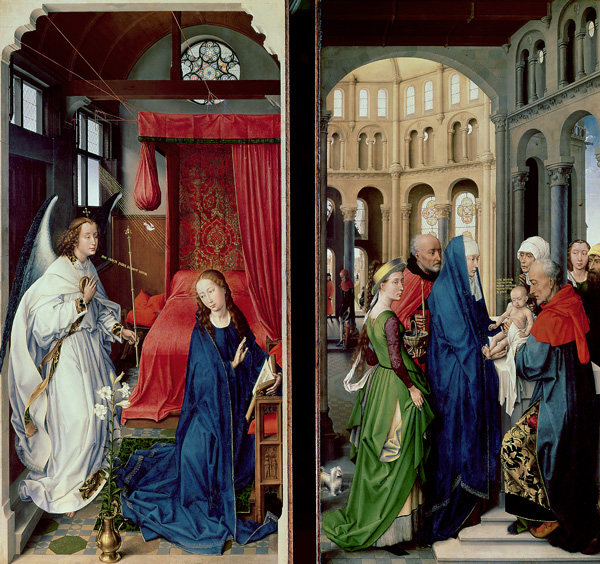 The Annunciation and the Presentation in the Temple à Rogier van der Weyden