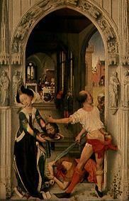 autel de Jean, panneau droit : La décapitation du Baptiste. à Rogier van der Weyden