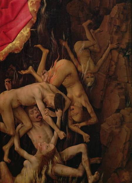 The Last Judgement, detail of the fall of the damned to hell à Rogier van der Weyden