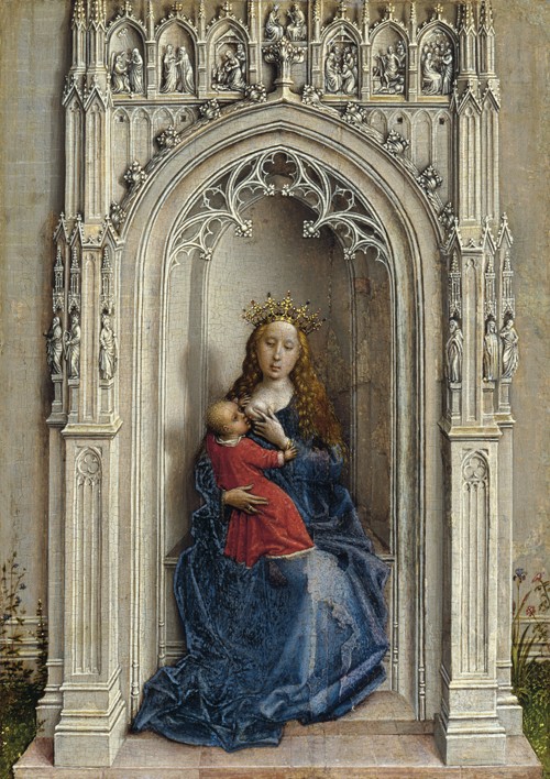 The Virgin and Child enthroned à Rogier van der Weyden