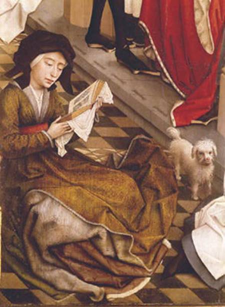 The Seven Sacraments Altarpiece, detail of the baptism, the confirmation and the confession, from th à Rogier van der Weyden