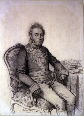 Portrait of an Officer of the Legion d'Honneur, 1842 (pencil on paper) à Romain Cazes