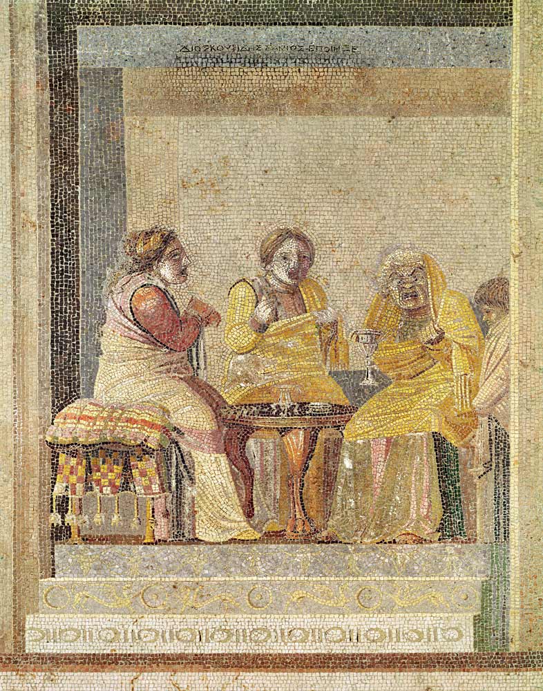 A magical consultation, from Villa di Cicerone, Pompeii (mosaic) à Romain