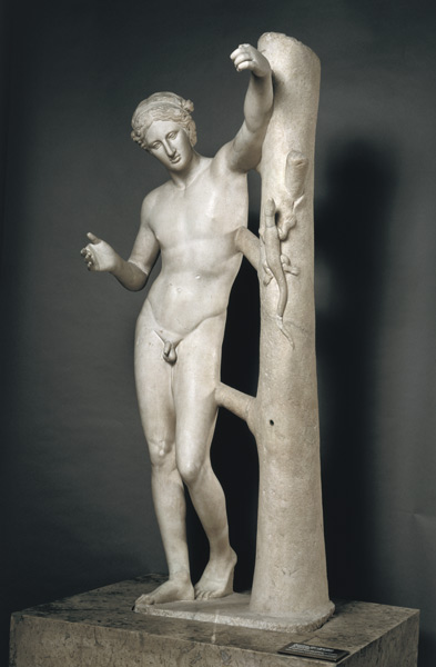 Apollo Sauroktonos (Lizard Killer)  copy of a Greek bronze made c.350 BC and attributed to Praxitele à Romain