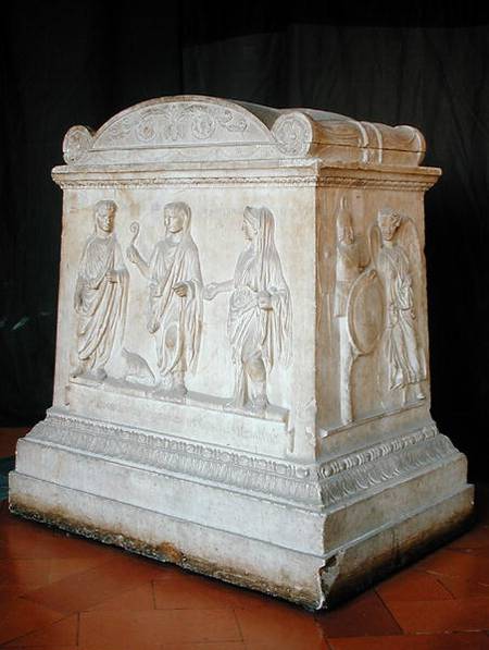 Altar dedicated to the lares of Augustus (63 BC-AD 14) à Romain
