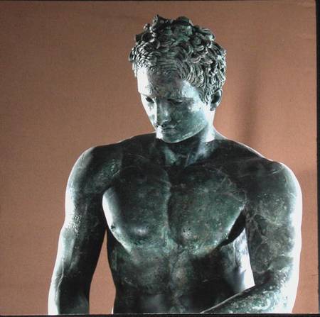 Athlete (copy of a Greek original of c04th BC)  (detail) à Romain