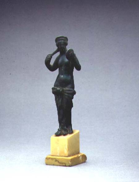Bronze figure of Venus holding a mirror à Romain