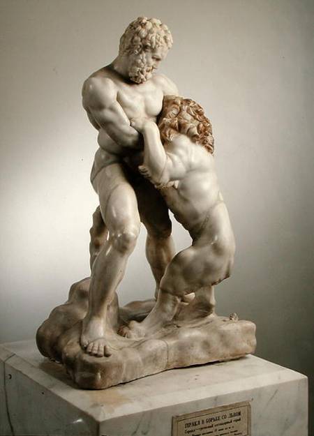 Heracles fighting the Lion à Romain