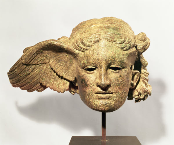 Head of Hypnos, or Sleep, 1st-2nd century AD copy of a Hellenistic original, found at Civitella d'Ar à Romain