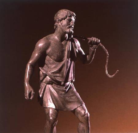 Lararium statuette of a water carrier à Romain