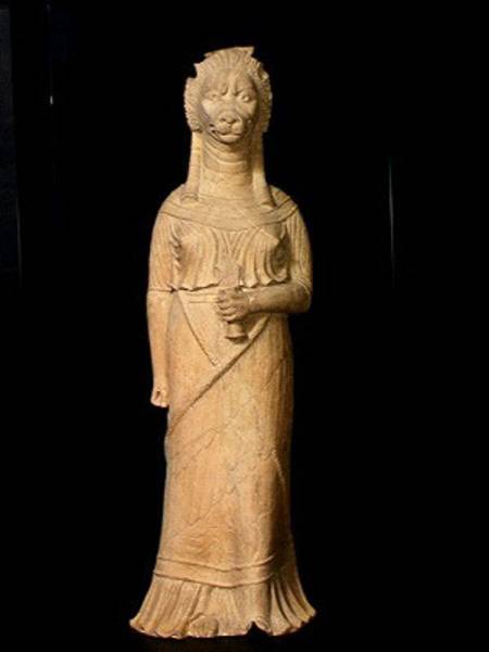 Lion-headed goddess, from the sanctuary at Bir Bou Regba à Romain