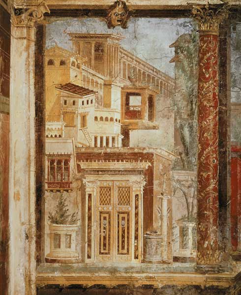 Panel from Cubiculum from the bedroom of the villa of P Fannius at Boscoreale, Pompeii à Romain