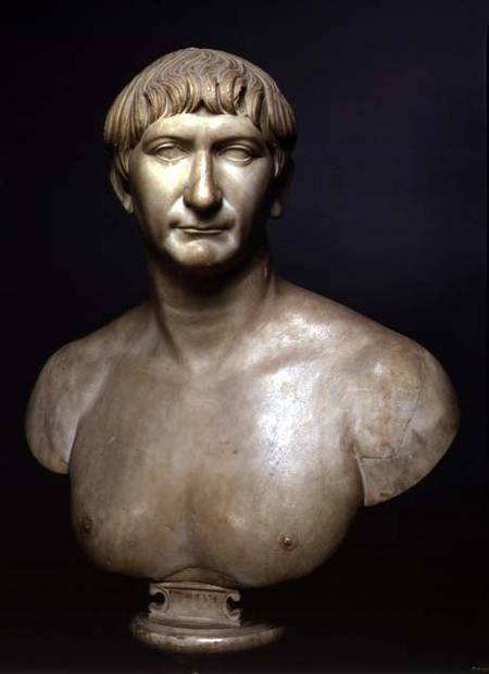Portrait bust of emperor Trajan (53-117 AD) 1st-2nd century AD à Romain