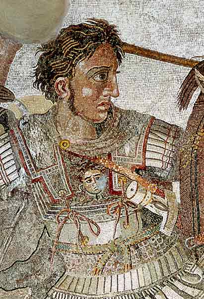 Alexander the Great (356-323 BC) from 'The Alexander Mosaic', depicting the Battle of Issus between à Romain