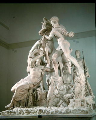 The Farnese Bull, Roman copy of a Greek original by Apollonios of Tralles (stone) à Romain 1er siècle avant JC