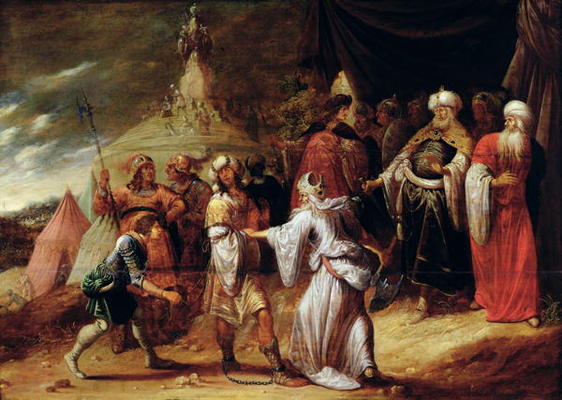 Samuel Killing Agag, King of the Amalekites (oil on panel) à Rombout van Troyen